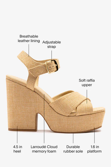 KALEAMYR Cher Sandal In Beige Raffia
