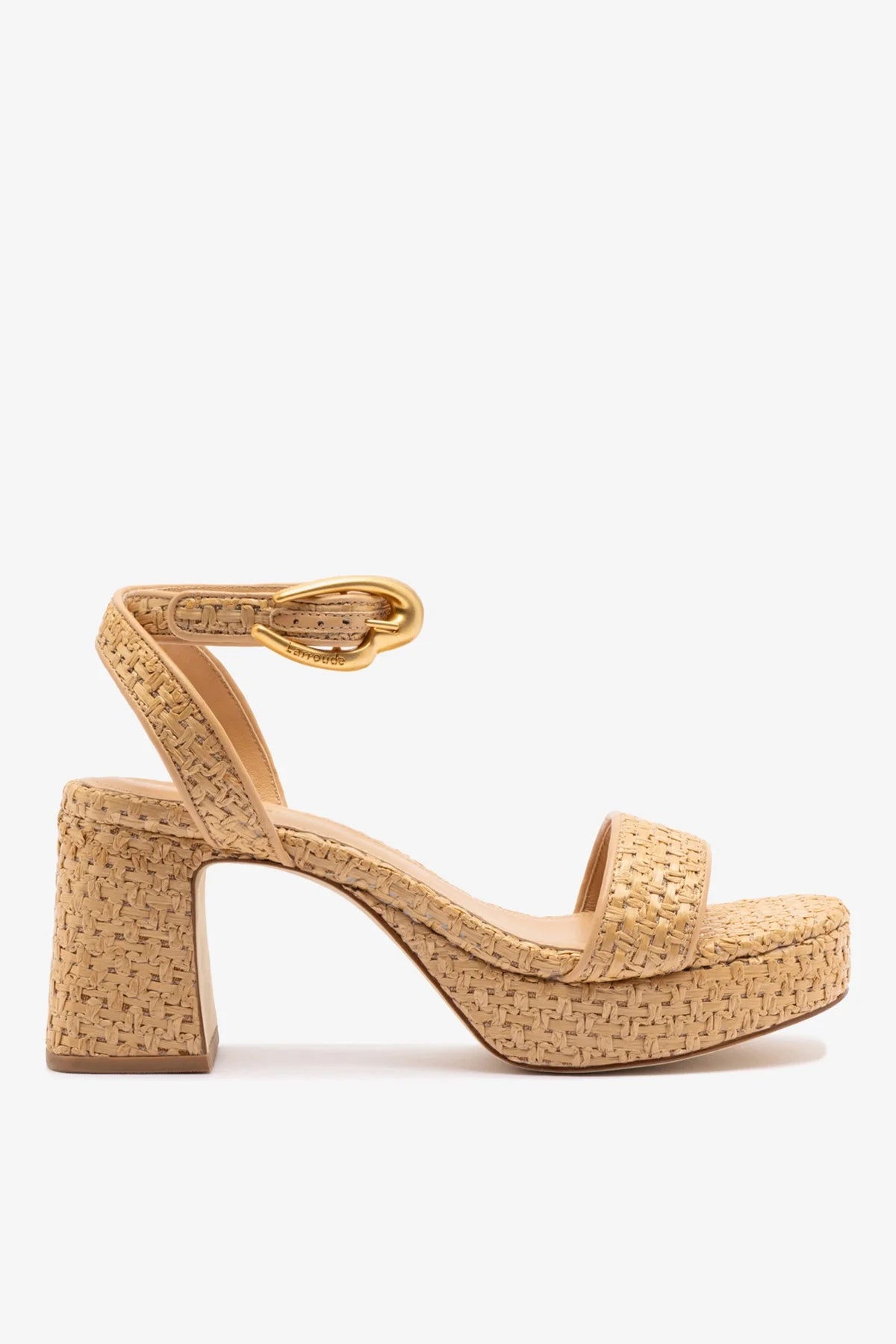 KALEAMYR Dolly Verona Low Sandal In Natural Raffia and Beige Leather