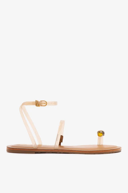 KALEAMYR Biarritz Jelly Flat Sandal In Ivory Vinyl