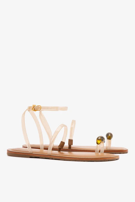 KALEAMYR Biarritz Jelly Flat Sandal In Ivory Vinyl