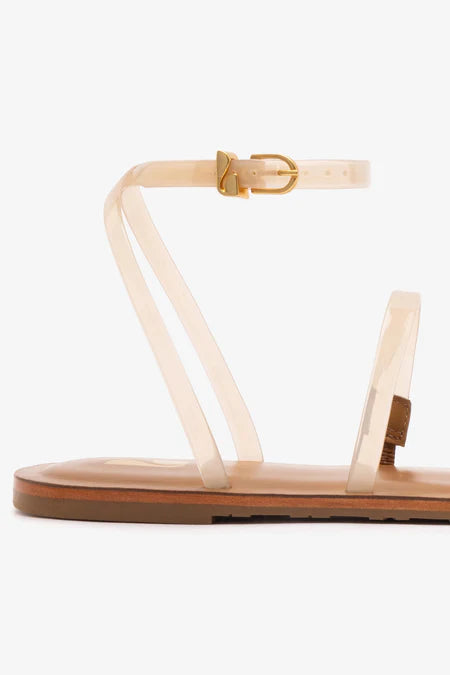 KALEAMYR Biarritz Jelly Flat Sandal In Ivory Vinyl