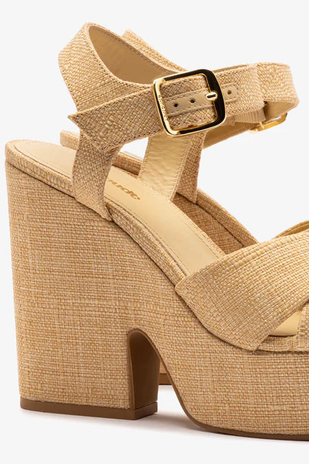 KALEAMYR Cher Sandal In Beige Raffia